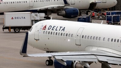 FILE - A Delta Airlines plane leaves the gate on July 12, 2021, at Logan International Airport in Boston. (AP Photo/Michael Dwyer, File) (AP) FILE - A Delta Airlines plane leaves the gate on July 12, 2021, at Logan International Airport in Boston. (AP Photo/Michael Dwyer, File) (AP)