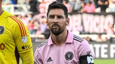 Lionel Messi at the start of the Leagues Cup Group J football match between Inter Miami CF and Atlanta United FC. (AFP)