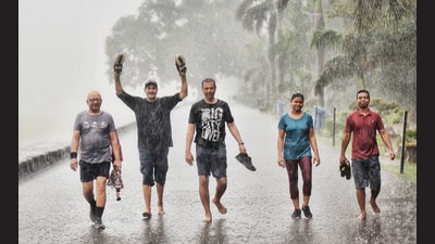 For 19 years, the record was held by August 2004, when Chandigarh had received 718 mm showers. Now pushed to the second spot, it’s followed by 675.5 mm rain in August 1971, 52 years ago. (Keshav Singh/HT) For 19 years, the record was held by August 2004, when Chandigarh had received 718 mm showers. Now pushed to the second spot, it’s followed by 675.5 mm rain in August 1971, 52 years ago. (Keshav Singh/HT)