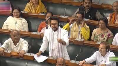 Union Minister for Information and Broadcasting Anurag Thakur moved the cinematography bill in the Lok Sabha on Monday. (PTI) Union Minister for Information and Broadcasting Anurag Thakur moved the cinematography bill in the Lok Sabha on Monday. (PTI)