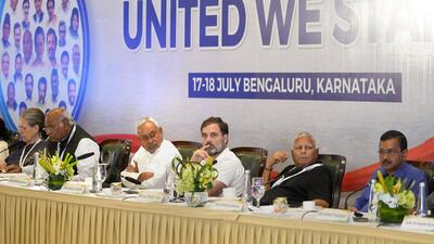 RJD chief Lalu Prasad during opposition parties' meet in Bengaluru on July 17. (PTI) RJD chief Lalu Prasad during opposition parties' meet in Bengaluru on July 17. (PTI)
