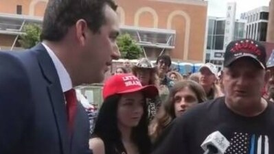 TV Host(left) during the Donald Trump rally (Twitter) TV Host(left) during the Donald Trump rally (Twitter)