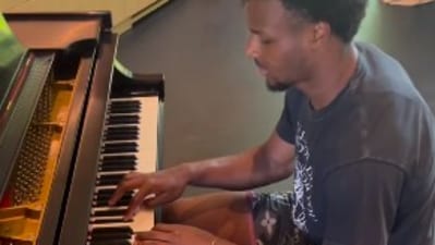 LeBron James posted a video of his eldest son playing piano.