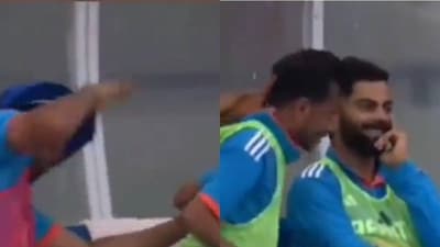 Rohit Sharma was seen jokingly hitting Yuzvendra Chahal during 2nd ODI Rohit Sharma was seen jokingly hitting Yuzvendra Chahal during 2nd ODI