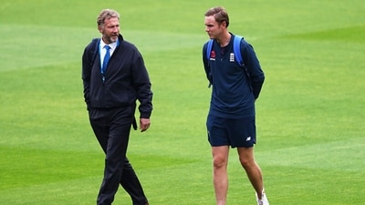 Stuart Broad (R) with father Chris. (Getty) Stuart Broad (R) with father Chris. (Getty)