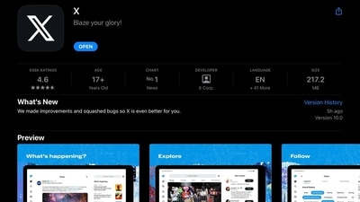 X (previously Twitter) has got new app update on apple App Sttore. (App Store) X (previously Twitter) has got new app update on apple App Sttore. (App Store)