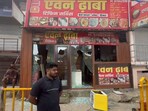  Fourteen shops were vandalised in the main market as nearly 200 men on motorbikes and SUVs targeted outlets, mostly selling biryani. 