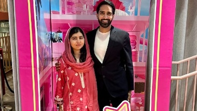 Malala Yousafzai and husband Asser Malik as Barbie and Ken. (Twitter/@Malala Yousafzai ) Malala Yousafzai and husband Asser Malik as Barbie and Ken. (Twitter/@Malala Yousafzai )
