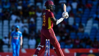 Jayden Seales bowled by Shardul Thakur during the 3rd and final ODI between West Indies and India at Brian Lara Cricket Academy (AFP) Jayden Seales bowled by Shardul Thakur during the 3rd and final ODI between West Indies and India at Brian Lara Cricket Academy (AFP)