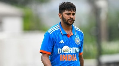 Shardul Thakur prepares to bowl during the 2nd ODI cricket match between West Indies and India (AFP) Shardul Thakur prepares to bowl during the 2nd ODI cricket match between West Indies and India (AFP)