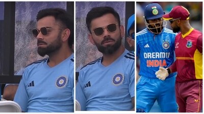 Kohli, who had the best seat in the house, was rested for the 3rd ODI (FanCode Twitter-PTI)