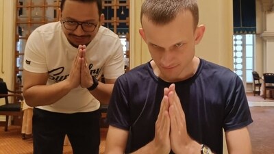 Extending birthday wishes to the world's second largest crypto, Sandeep Nailwal said that Buterin’s visit also included a bit of "Bharat Darshanam". Extending birthday wishes to the world's second largest crypto, Sandeep Nailwal said that Buterin’s visit also included a bit of "Bharat Darshanam".