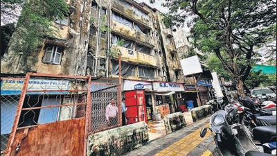 Mumbai, India - Aug 01, 2023 : Ganga CHS near Mint Chowky, Link Road malad West, in Mumbai, India, Tuesday, Aug 01, 2023. (Photo by Vijay Bate/HT Photo)