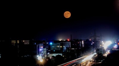 Supermoon view from the city of Jalandhar in Punjab. (PTI)