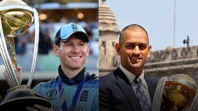 Eoin Morgan and MS Dhoni Eoin Morgan and MS Dhoni