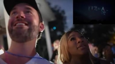 Serena Williams with her husband in the YouTube video (YouTube) Serena Williams with her husband in the YouTube video (YouTube)