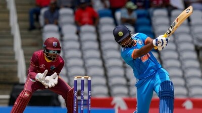 Samson led India's charge between the 23rd and 32nd overs. (AP) Samson led India's charge between the 23rd and 32nd overs. (AP)