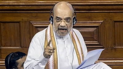 Union Home Minister Amit Shah speaks in the Lok Sabha during the Monsoon Session. (ANI)