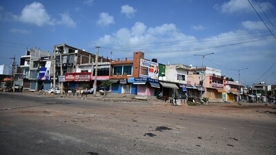 A view of closed shops of after the district administration imposes section 144 in Gurugram, India, on Tuesday, August 1, 2023. (Photo by Parveen Kumar/Hindustan Times) A view of closed shops of after the district administration imposes section 144 in Gurugram, India, on Tuesday, August 1, 2023. (Photo by Parveen Kumar/Hindustan Times)