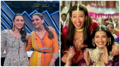 Karisma Kapoor and Sonali Bendre starred in 1999 film Hum Saath Saath Hain. Karisma Kapoor and Sonali Bendre starred in 1999 film Hum Saath Saath Hain.
