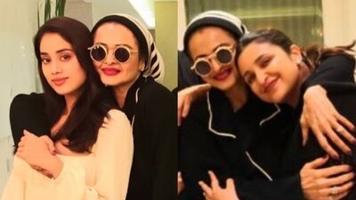 Rekha, Janhvi Kapoor and Parineeti Chopra at Manish Malhotra's get-together. Rekha, Janhvi Kapoor and Parineeti Chopra at Manish Malhotra's get-together.