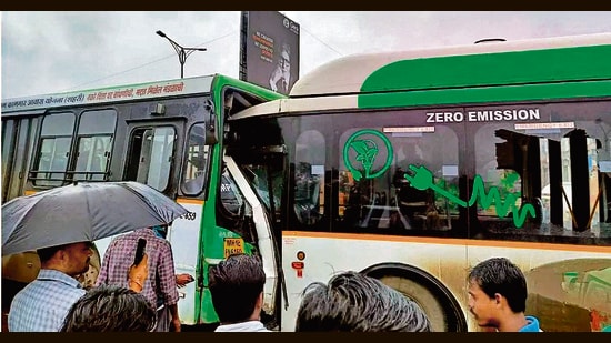 The accident happened near Kharadi between Janak Baba Dargha and Aple Ghar Housing Society, according to local police. (HT PHOTO)