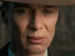 Margot Robbie in Barbie (left) and Cillian Murphy in a still from Oppenheimer.