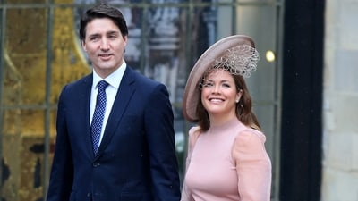 Canadian Prime minister Justin Trudeau and wife Sophie Trudeau arrive to attend Britain's King Charles and Queen Camilla coronation ceremony at Westminster Abbey, in London, Britain May 6, 2023. (via REUTERS)