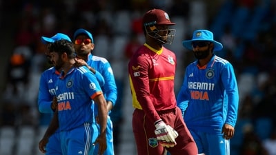 Team India players in action during the 3rd and final ODI of the series vs West Indies (AFP) Team India players in action during the 3rd and final ODI of the series vs West Indies (AFP)