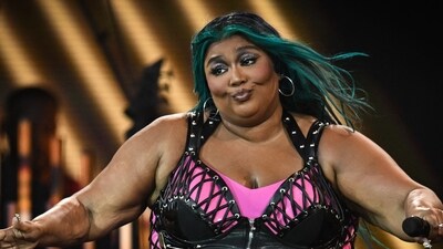 Lizzo performs on stage on day 4 of the Glastonbury festival in the village of Pilton in Somerset, southwest England, on June 24, 2023 (Photo by Oli SCARFF / AFP) (AFP) Lizzo performs on stage on day 4 of the Glastonbury festival in the village of Pilton in Somerset, southwest England, on June 24, 2023 (Photo by Oli SCARFF / AFP) (AFP)