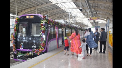 On Wednesday, over 20,000 commuters travelled on the newly opened routes. (HT PHOTO)