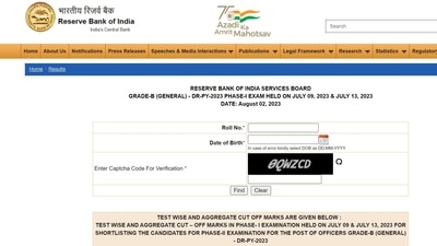 RBI mark sheet and cut-off list for Grade B Phase I exam 2023 out at rbi.org.in RBI mark sheet and cut-off list for Grade B Phase I exam 2023 out at rbi.org.in