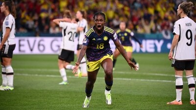 Colombia's forward Linda Caicedo celebrates after scoring during the FIFA 2023 Women's World Cup (AFP) Colombia's forward Linda Caicedo celebrates after scoring during the FIFA 2023 Women's World Cup (AFP)