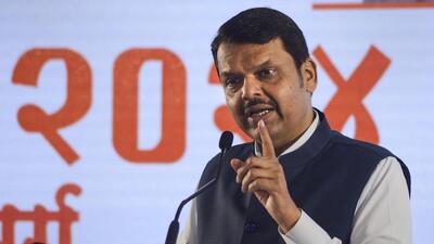 Thane: Maharashtra Deputy Chief Minister Devendra Fadnavis addresses BJP leaders and workers during an event, in Thane, Thursday, July 13, 2023. (PTI Photo)(PTI07_13_2023_000291A) (PTI) Thane: Maharashtra Deputy Chief Minister Devendra Fadnavis addresses BJP leaders and workers during an event, in Thane, Thursday, July 13, 2023. (PTI Photo)(PTI07_13_2023_000291A) (PTI)