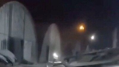 A screen grab from social media footage shows damaged grain silos in Danube river port in Odesa. (via REUTERS)