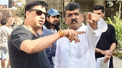 Nitin Desai (right) with Madhur Bhandarkar. Nitin Desai (right) with Madhur Bhandarkar.