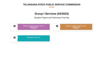 TSPSC group 1 Prelims final answer key 2023 released on tspsc.gov.in TSPSC group 1 Prelims final answer key 2023 released on tspsc.gov.in
