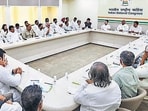 Congress president Mallikarjun Kharge and party leader Rahul Gandhi urged the Karnataka leaders to help replicate the party’s performance in the upcoming general elections. (PTI)