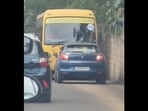 Cops from the Whitefield traffic police station said the vehicle was traced and that the owner of the car was fined for the violation. Cops from the Whitefield traffic police station said the vehicle was traced and that the owner of the car was fined for the violation.