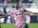 Lionel Messi of Inter Miami CF celebrates after scoring a goal during the Leagues Cup 2023 Round of 32 match between Orlando City SC Lionel Messi of Inter Miami CF celebrates after scoring a goal during the Leagues Cup 2023 Round of 32 match between Orlando City SC