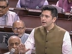 AAP MP Raghav Chadha speaks in Rajya Sabha during the ongoing Monsoon Session of Parliament, in New Delhi. AAP MP Raghav Chadha speaks in Rajya Sabha during the ongoing Monsoon Session of Parliament, in New Delhi.