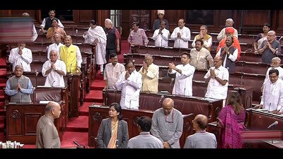 A view of the Rajya Sabha on Wednesday. (PTI) A view of the Rajya Sabha on Wednesday. (PTI)