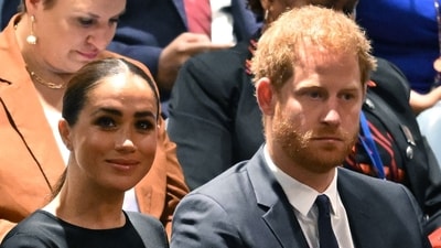 Prince Harry and Meghan Markle attend the 2020 UN Nelson Mandela Prize award ceremony at the United Nations in New York on July 18, 2022 (Photo by TIMOTHY A. CLARY / AFP) (AFP) Prince Harry and Meghan Markle attend the 2020 UN Nelson Mandela Prize award ceremony at the United Nations in New York on July 18, 2022 (Photo by TIMOTHY A. CLARY / AFP) (AFP)