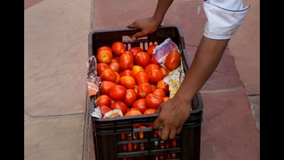 In Chandigarh’s retail markets, tomatoes are selling for up to ₹250 per kg. At apni mandis, the prices range between ₹180 to ₹200 per kg. (PTI) In Chandigarh’s retail markets, tomatoes are selling for up to ₹250 per kg. At apni mandis, the prices range between ₹180 to ₹200 per kg. (PTI)