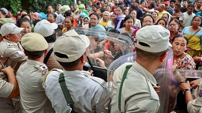 Teams of Assam Rifles, Border Security Force (BSF) and Rapid Action Force (RAF) were present at the spot. (PTI) Teams of Assam Rifles, Border Security Force (BSF) and Rapid Action Force (RAF) were present at the spot. (PTI)