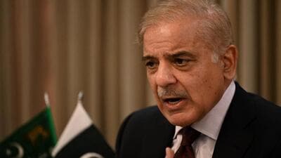 Pakistan Prime Minister Shehbaz Sharif made the latest offer of talks while addressing a business summit in Islamabad on Tuesday. (AFP File Photo) Pakistan Prime Minister Shehbaz Sharif made the latest offer of talks while addressing a business summit in Islamabad on Tuesday. (AFP File Photo)