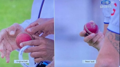 Screenshots of the old ball (L) and the one that it was replaced with (R)