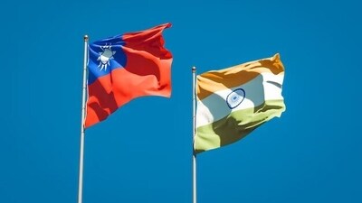 Flags of India and Taiwan (File) Flags of India and Taiwan (File)