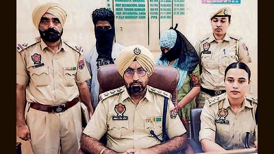 The accused in police custody in Ludhiana. (HT PHOTO) The accused in police custody in Ludhiana. (HT PHOTO)
