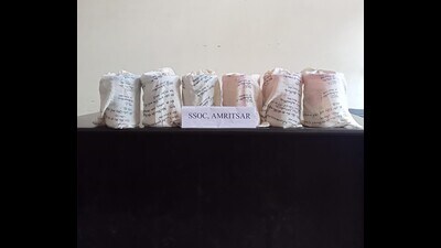 The seized consignment in Amritsar on Thursday. The seized consignment in Amritsar on Thursday.